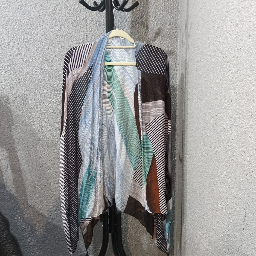 Striped Multicolor Women's Poncho
